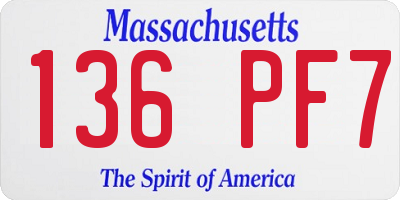 MA license plate 136PF7