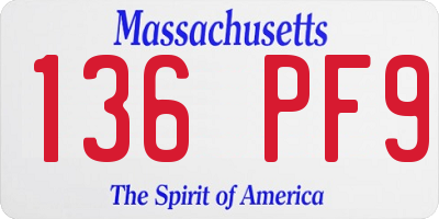 MA license plate 136PF9