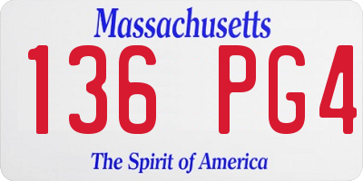 MA license plate 136PG4