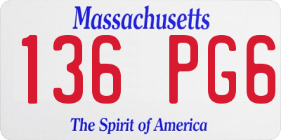 MA license plate 136PG6