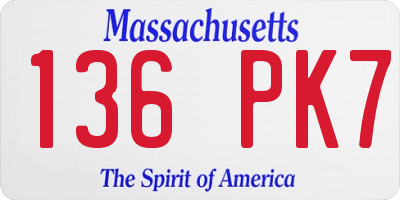 MA license plate 136PK7