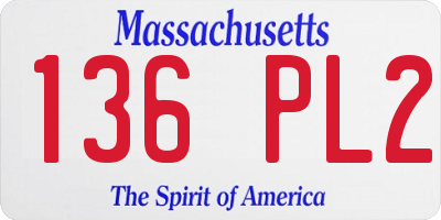 MA license plate 136PL2