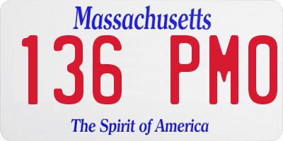 MA license plate 136PM0