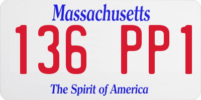 MA license plate 136PP1