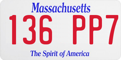 MA license plate 136PP7
