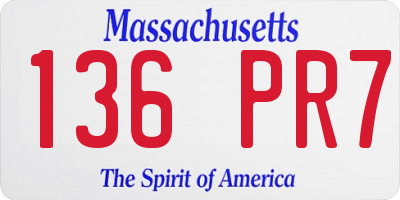 MA license plate 136PR7
