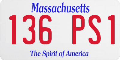 MA license plate 136PS1