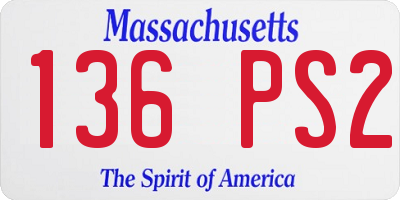 MA license plate 136PS2