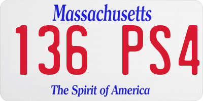MA license plate 136PS4