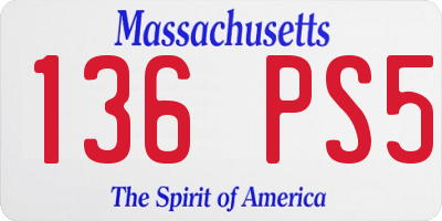 MA license plate 136PS5
