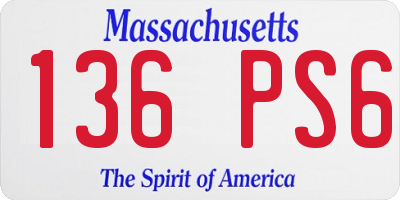 MA license plate 136PS6
