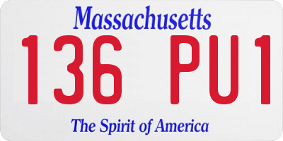 MA license plate 136PU1