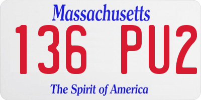 MA license plate 136PU2