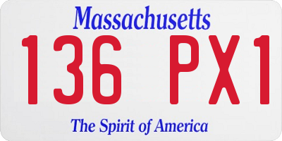 MA license plate 136PX1