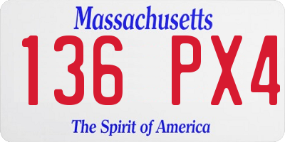 MA license plate 136PX4