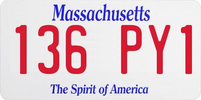 MA license plate 136PY1