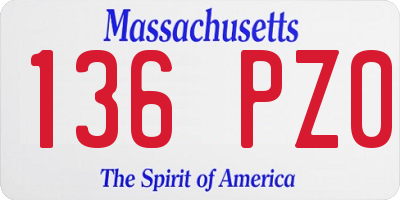 MA license plate 136PZ0