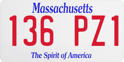 MA license plate 136PZ1