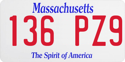 MA license plate 136PZ9