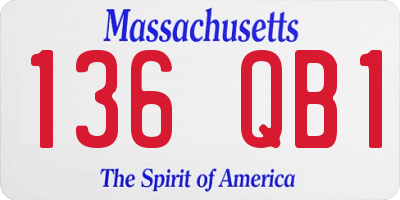 MA license plate 136QB1
