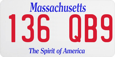 MA license plate 136QB9
