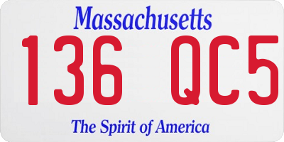 MA license plate 136QC5
