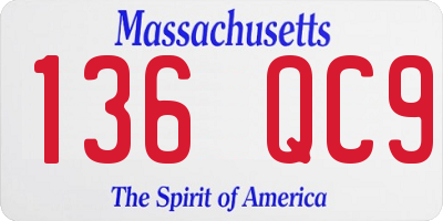 MA license plate 136QC9