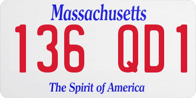 MA license plate 136QD1