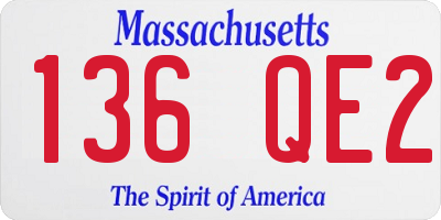 MA license plate 136QE2