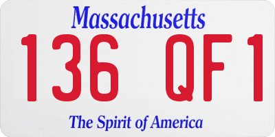 MA license plate 136QF1