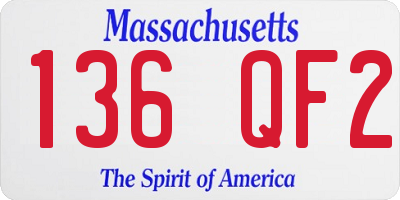 MA license plate 136QF2