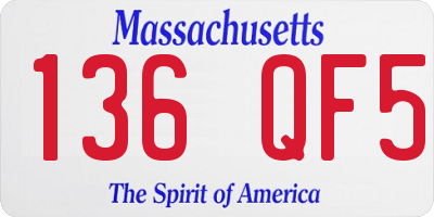 MA license plate 136QF5