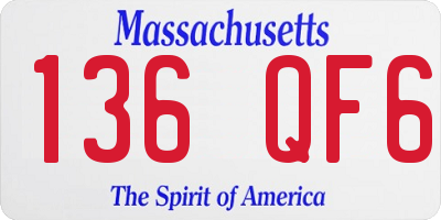 MA license plate 136QF6