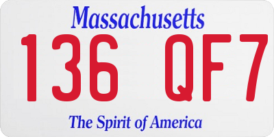 MA license plate 136QF7