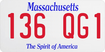 MA license plate 136QG1