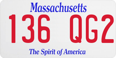 MA license plate 136QG2