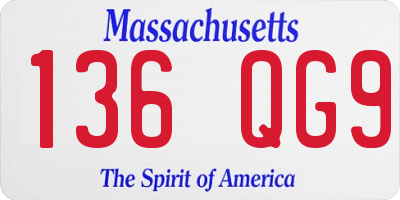 MA license plate 136QG9