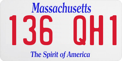 MA license plate 136QH1