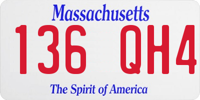 MA license plate 136QH4