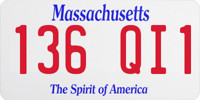 MA license plate 136QI1