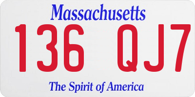 MA license plate 136QJ7
