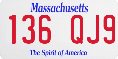 MA license plate 136QJ9