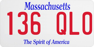 MA license plate 136QL0