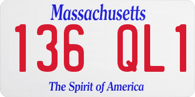 MA license plate 136QL1