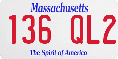 MA license plate 136QL2