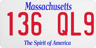 MA license plate 136QL9