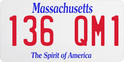 MA license plate 136QM1