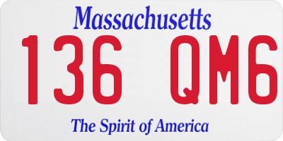 MA license plate 136QM6