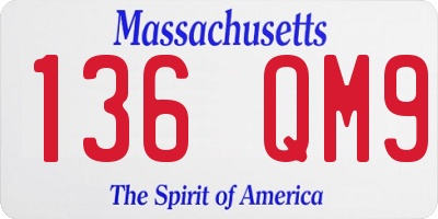 MA license plate 136QM9