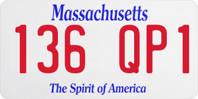 MA license plate 136QP1